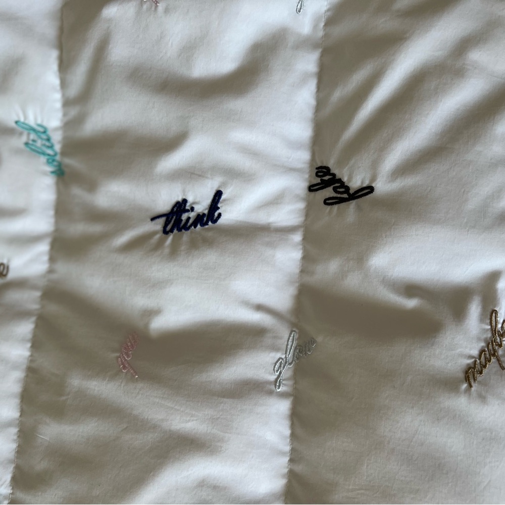 White Down Puffer Jacket With Fun Embroidery - image 5